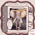 MALE ELEPHANT Age is Just a Number 8x8 Birthday Decoupage Mini Kit