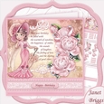 ELEGANT LADY IN PINK & Birthday Verse Decoupage Mini Kit