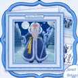 CHRISTMAS TRADITIONAL SANTA BLUE 8x8 Decoupage Mini Kit