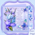 BLUSH OF IRIS & BIRTHDAY VERSE BLUE 7.8 Decoupage Mini Kit
