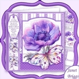 PURPLE ANEMONE & BUTTERFLY 8x8 Decoupage & Insert Mini Kit