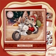 COOL BIKER SANTA 7.8 Christmas Decoupage Mini Kit