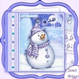 SKETCHY SNOWMAN WAITING FOR SANTA 7.5 Christmas Decoupage Mini Kit