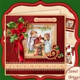 CHRISTMAS HOLLY RIBBON Hanging Stockings 7.8 Decoupage Mini Kit