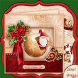 CHRISTMAS HOLLY RIBBON Santa Bauble 7.8 Decoupage Mini Kit