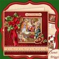 CHRISTMAS HOLLY RIBBON Nativity 7.8 Decoupage Mini Kit