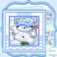 IPOD SNOWMAN 8x8 Christmas Decoupage Mini Kit