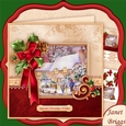 HOLLY RIBBON & WINTER COTTAGE 7.8 Decoupage Mini Kit