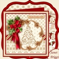 HOLLY RIBBON & Gold Tree 8x8 Christmas Decoupage Mini Kit