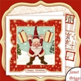 SANTA IN TRAINING 7x7 Christmas Card Topper Decoupage & Insert