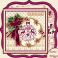 HOLLY RIBBON & PLUM BAUBLE 8x8 Decoupage & Insert Mini Kit