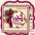 HOLLY RIBBON & PLUM SANTA 8x8 Decoupage & Insert Mini Kit