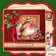 CHRISTMAS HOLLY RIBBON & Robin 7.8 Decoupage Mini Kit