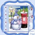SKETCHY SNOWMAN & POSTBOX Christmas 7.5 Decoupage & Insert Mini Kit