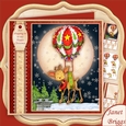 JUST DROPPING IN Christmas Deer & Balloon Decoupage & Insert Mini Kit