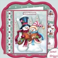 CAROLLING SNOWMEN 7.5 Christmas Decoupage & Insert Mini Kit