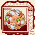 RED NOSE MOUSEDEER 8x8 Christmas Decoupage & Insert Mini Kit