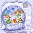 Christmas Snow Globe Bunnies Xmas Shaped Rocker Card Mini Kit
