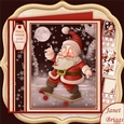 SKATEBOARD SANTA 7.8 Christmas Decoupage & Insert Mini Kit