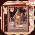 CHRISTMAS ROBINS FROM OUR HOUSE TO YOURS 7.8 Decoupage & Insert Mini Kit