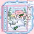 SELFIE SNOWMAN Pink 7.5 Christmas Decoupage & Insert Mini Kit