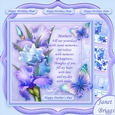 BLUSH OF IRIS & MOTHER VERSE BLUE 7.8 Decoupage & Insert Mini Kit