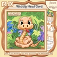 LEGLESS SNAKE WOBBLY HEAD CARD 8x8 Decoupage, Ages & Insert Mini Kit