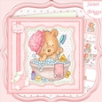 BATH TIME BABY GIRL 8x8 Decoupage & Insert Mini Kit
