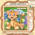 WILD ABOUT YOU TIGER WOBBLY HEAD CARD 8x8 Decoupage & Insert Mini Kit