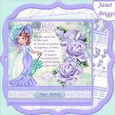 ELEGANT LADY IN LILAC ROSES & VERSE 8x8 Decoupage & Insert Mini Kit