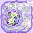 LILIES & HYDRANGEA Large Easel Card Kit & Decoupage 7.5