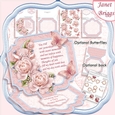 PINK ROSES & VERSE Large Easel Card Kit & Decoupage 7.5 All Occasions