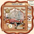 RETRO CAR COPPER 8x8 Decoupage & Insert Mini Kit Various Occasions