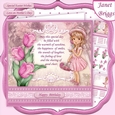 TULIP GIRL Easter Birthday Mothers Day Decoupage & Insert Mini Kit