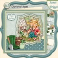 MALE GARDENER GARDENING SURPRISE 8x8 Decoupage Insert & Ages Mini Kit