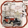 VINTAGE CAR Shaped 7.5 Card Kit & Decoupage For Men
