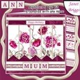 ORIENTAL FLORAL 7.5 Alphabet and Age Quick Card Kit Create Any Name