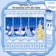 CHRISTMAS WINTER VILLAGE 7.5 Quick Card Kit Create Any Name Alphabet in 2 sizes