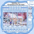 WINTER COTTAGE Christmas 7.5 Quick Card Kit Create Any Name Alphabet in 2 sizes