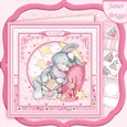 BABY GIRL SLEEPY BUNNY 8x8 Decoupage & Insert Mini Kit