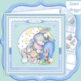 BABY BOY SLEEPY BUNNY 8x8 Decoupage & Insert Mini Kit