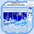 WINTER WONDERLAND Christmas 7.5 Quick Card Kit Create Any Name Alphabet in 2 sizes
