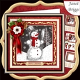 BLACK & WHITE SNOWMAN 7.7 Decoupage & Insert Mini Kit