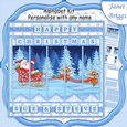 SANTAS SLEIGH RIDE Christmas 7.5 Quick Card Kit Create Any Name Alphabet in 2 sizes