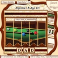 POOL BILLIARDS 7.5 Alphabet and Age Quick Card Kit Create Any Name