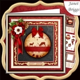 CHRISTMAS RED GOLD REINDEER BAUBLE 7.7 Decoupage & Insert Mini Kit