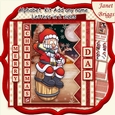 MERRY CHRISTMAS SANTA 7.5 Decoupage Kit Create Any Name Alphabet in 2 sizes