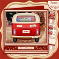 CHRISTMAS CAMPER VAN 7.8 Humorous Decoupage & Insert Mini Kit