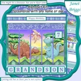 DINOSAURS 7.5 Alphabet and Age Quick Card Kit Create Any Name