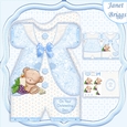 Blue Christening Suit Boy Shaped Card Mini Kit